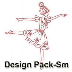 Redwork Ballet Girls(Sm) machine embroidery designs