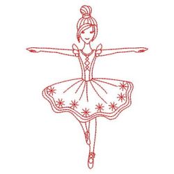 Redwork Ballet Girls 01(Md) machine embroidery designs