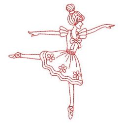 Redwork Ballet Girls 03(Lg) machine embroidery designs