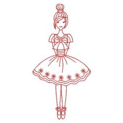 Redwork Ballet Girls 04(Lg) machine embroidery designs