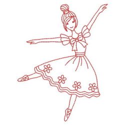 Redwork Ballet Girls 06(Lg)