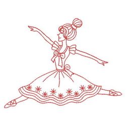 Redwork Ballet Girls 08(Lg) machine embroidery designs