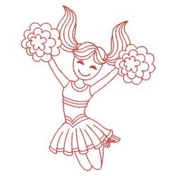 Redwork Cheerleaders Girls 01(Sm) machine embroidery designs