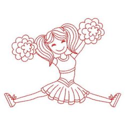 Redwork Cheerleaders Girls 06(Lg) machine embroidery designs