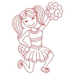 Redwork Cheerleaders Girls 09(Md) machine embroidery designs