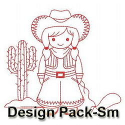 Redwork Cowboys(Sm) machine embroidery designs