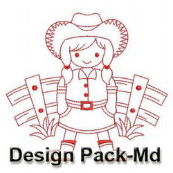 Redwork Cowboys(Md) machine embroidery designs