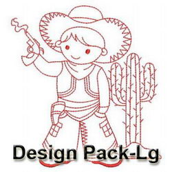 Redwork Cowboys(Lg) machine embroidery designs