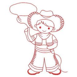 Redwork Cowboys 06(Md) machine embroidery designs