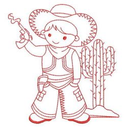 Redwork Cowboys 08(Sm) machine embroidery designs