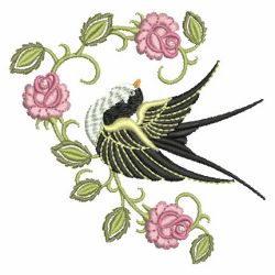 Rose and Swallow 10 machine embroidery designs