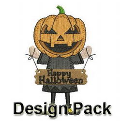 Halloween Pumpkin Headman machine embroidery designs