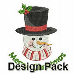Lovely Christmas Snowman 2 machine embroidery designs