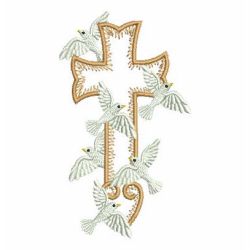 Doves and Cross 01 machine embroidery designs