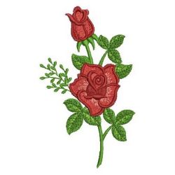 Romantic Red Roses 06 machine embroidery designs