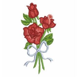 Romantic Red Roses 08 machine embroidery designs