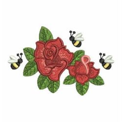 Bee and Flowers 01 machine embroidery designs