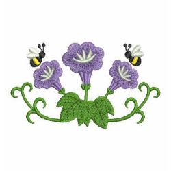 Bee and Flowers 09 machine embroidery designs