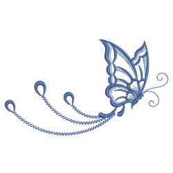 Heirloom Blue Butterflies 01(Md) machine embroidery designs