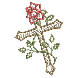 Red Rose Cross 05(Sm) machine embroidery designs
