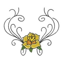 Heirloom Yellow Roses 05 machine embroidery designs