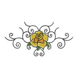 Heirloom Yellow Roses 07 machine embroidery designs