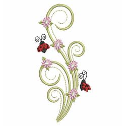 Heirloom Spring Ladybugs 02(Md) machine embroidery designs