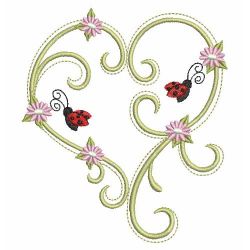 Heirloom Spring Ladybugs 05(Md) machine embroidery designs