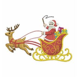 Santa Claus Sleigh 03 machine embroidery designs