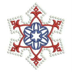 Patriotic Candlewicking Snowflake 04 machine embroidery designs