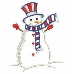 Winter Patriotic Snwoman 01(Lg) machine embroidery designs