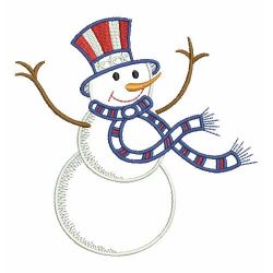 Winter Patriotic Snwoman 03(Lg) machine embroidery designs