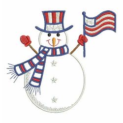 Winter Patriotic Snwoman 04(Lg) machine embroidery designs