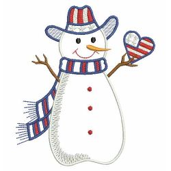 Winter Patriotic Snwoman 07(Lg) machine embroidery designs