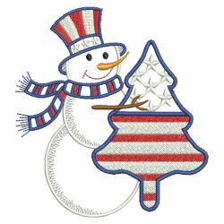 Winter Patriotic Snwoman 09(Lg) machine embroidery designs