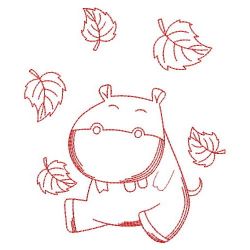 Redwork Autumn Animal 03(Md) machine embroidery designs