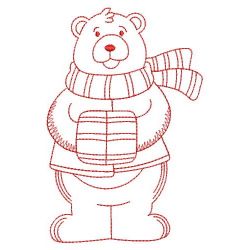 Redwork Animal in Winter 01(Sm) machine embroidery designs