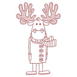 Redwork Animal in Winter 02(Lg) machine embroidery designs