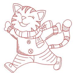 Redwork Animal in Winter 04(Md) machine embroidery designs