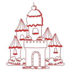 Redwork Ice cream Castle 01(Sm) machine embroidery designs