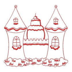 Redwork Ice cream Castle 02(Sm) machine embroidery designs