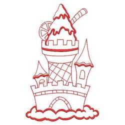 Redwork Ice cream Castle 05(Lg) machine embroidery designs