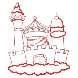 Redwork Ice cream Castle 09(Lg) machine embroidery designs