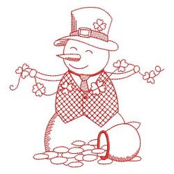 Redwork Calendar Snowmen Doll 03(Md)