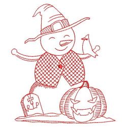 Redwork Calendar Snowmen Doll 10(Sm) machine embroidery designs