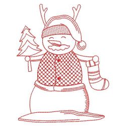 Redwork Calendar Snowmen Doll 12(Sm)