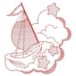 Redwork Over the Cloud 2 01(Lg) machine embroidery designs