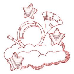 Redwork Over the Cloud 2 02(Sm) machine embroidery designs