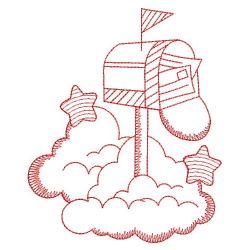 Redwork Over the Cloud 2 03(Sm) machine embroidery designs