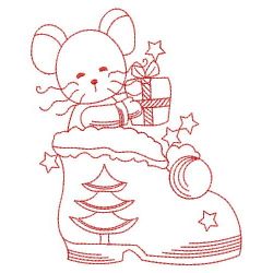 Redwork Mouse in Boot 1 03(Lg) machine embroidery designs